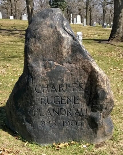 Color image of Charles Flandrau monument, 2014.