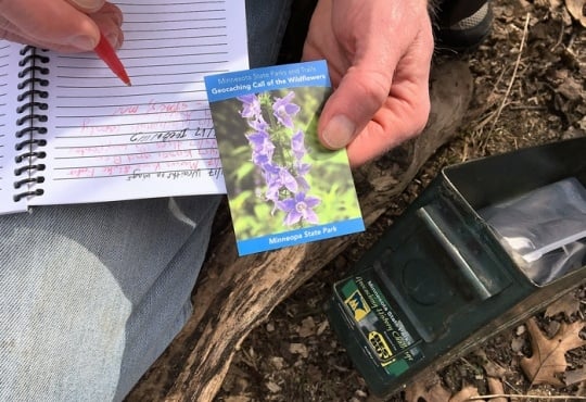 Color image of the Geocaching History Challenge, April 8, 2017.