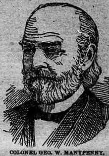 Black and white illustration of George W. Manypenny, commissioner of Indian affairs, c.1860.