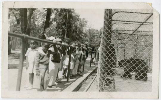 Children from Phyllis Wheatley House visiting Como Zoo, 1934.