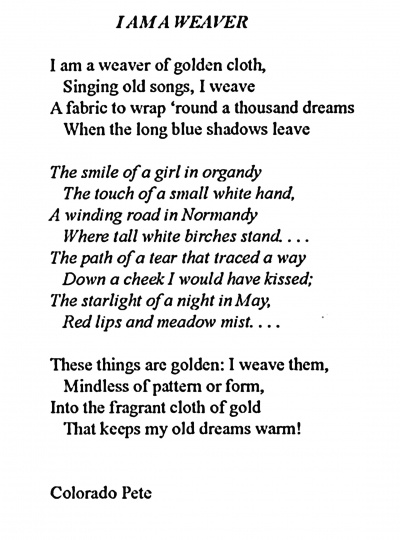 “I am a Weaver,” 1925