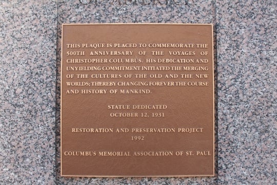 Christopher Columbus Memorial plaque