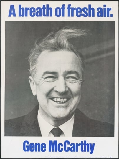 Color image of a Eugene McCarthy poster, 1968.