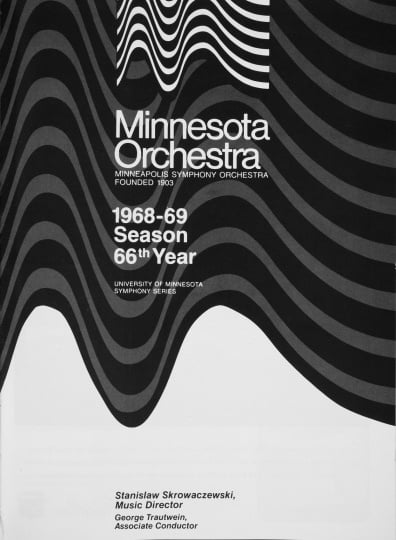 Scan of a Minnesota Orchestra program cover 1968–1969 season showing the organization's new name.