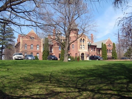 Color photograph of the main administration building, 2008.
