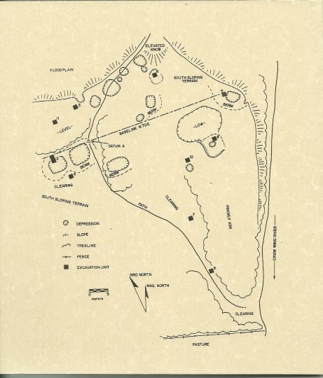 Site map of Little Round Hill, 1992.