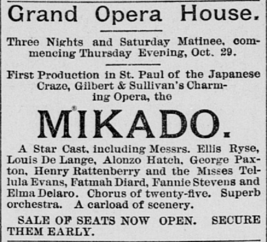 First St. Paul production of Gilbert and Sullivan’s Mikado