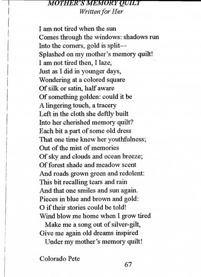 Mothers Memory Quilt