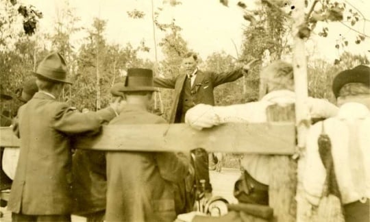 Charles A. Lindbergh Sr. giving a speech