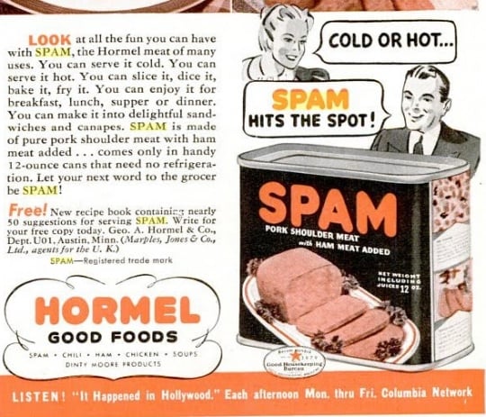Advertisement for SPAM, 1940