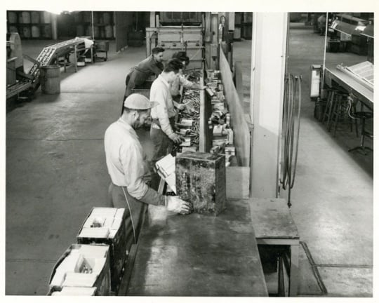 Workers on the factory line at the Twin Cities Ordnance Plant