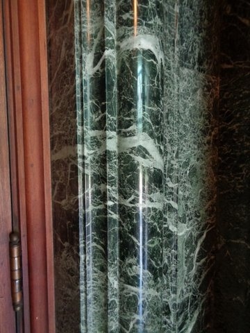 Color image of Tinos marble from Greece inside the north vestibule of the Cathedral of St. Paul. Photographed by Paul Nelson on July 16, 2014.
