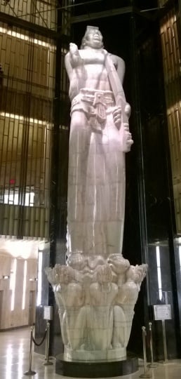 Color photograph taken by Paul Nelson on April 24, 2014 of Carl Milles's God of Peace statue inside the St. Paul City Hall and Ramsey County Courthouse.