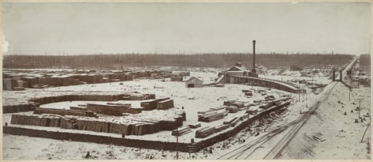 The Brennan Lumber Company in Hinckley, Minnesota, before September 1, 1894.