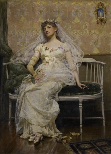 After the Reception, 1887. Oil on canvas painting by Douglas Volk.