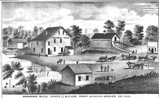 Manannah Mills, Hines and Butler, Props., Manannah, Meeker Co., Minnesota