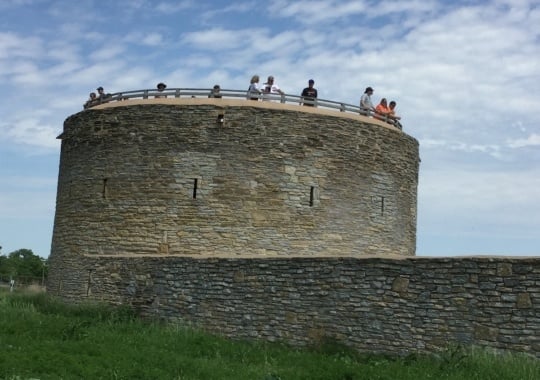 Color image of the Fort Snelling Round Tower, 2016. Photograph by Paul Nelson.