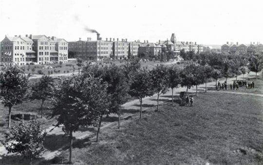 Black and white photograph of Rochester State Hospital.