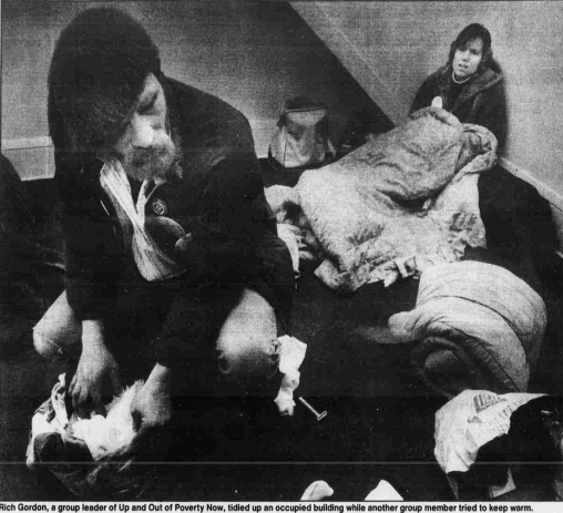 Up and Out of Poverty Now! organizers in an occupied building