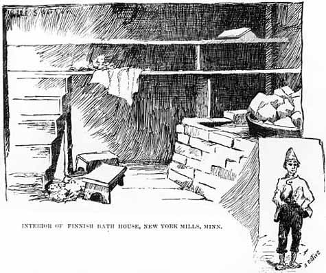 Interior of Finnish Bath House, New York Mills, Minn.