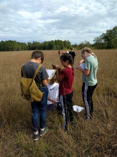 Students on a field trip to Cedar Creek Ecosystem Science Reserve