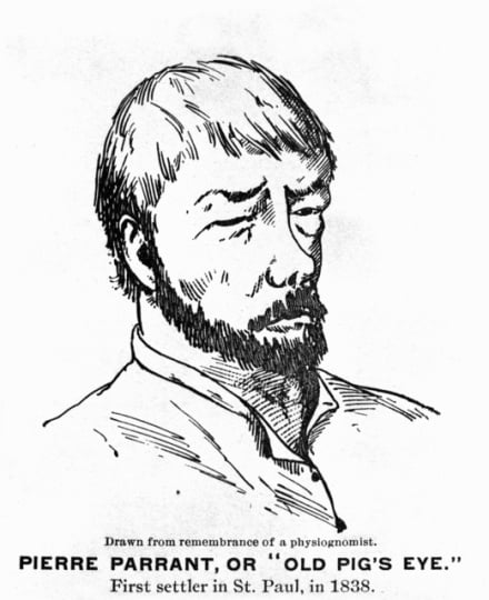 Drawn portrait of Pierre Parrant, ca. 1840.