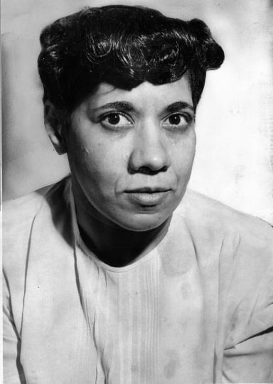 Black and white photograph of Nellie Stone Johnson, c.1935.