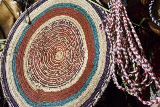 Photograph of kabad (kbæd or ka-bad hand-woven mat/wall decoration)
