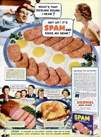 Magazine advertisement for SPAM, 1939
