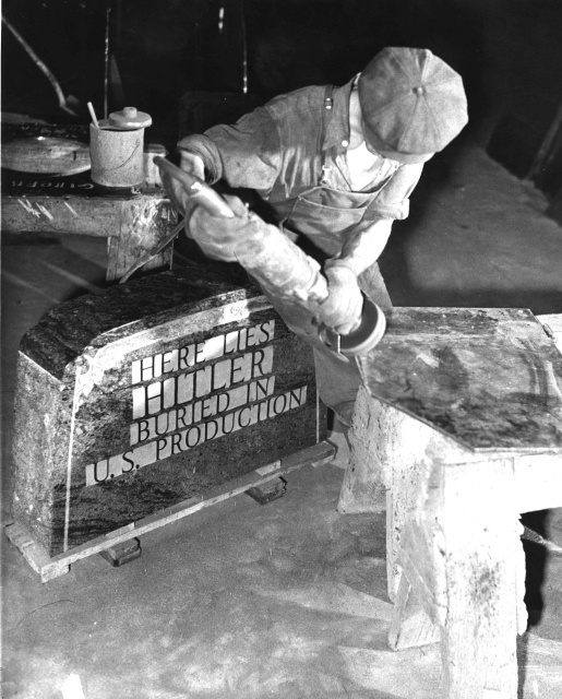 SHM 10140 - Hitlers Tombstone, Cold Spring Granite Company, Cold Spring (Minn), ca 1945