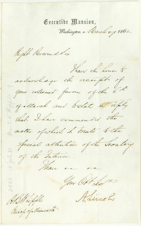 Whipple Letter to Lincoln