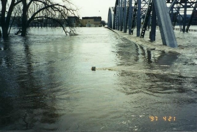 Red River at a water level of 54.50 feet.