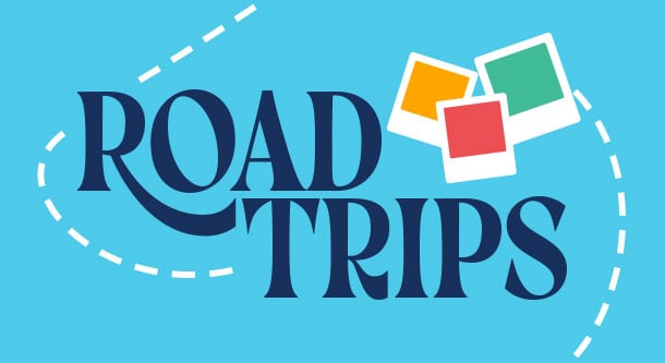 Road trips. An illustration with dotted lines and instant photo outlines. Road trips. An illustration with dotted lines and instant photo outlines.