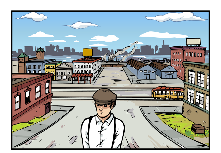 Melvin turns around and heads home, his head dropped.