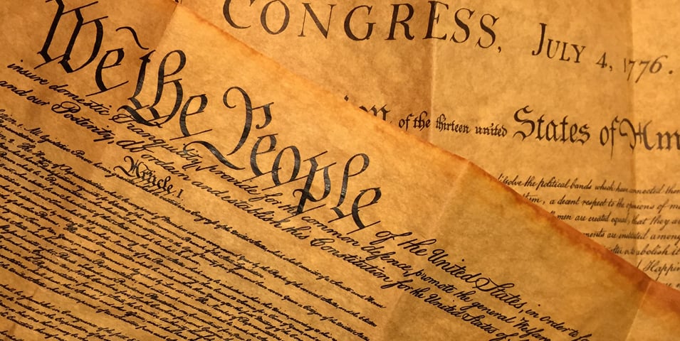 A close-up of the U.S. Constitution. A close-up of the U.S. Constitution.