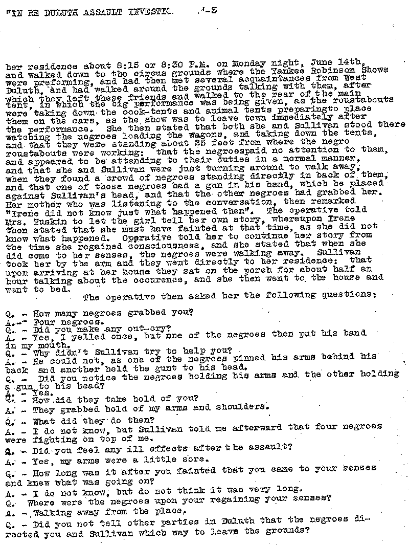 &quot;Operative Morgan&quot; Report, June 28, 1920.--Report(s) (gif)