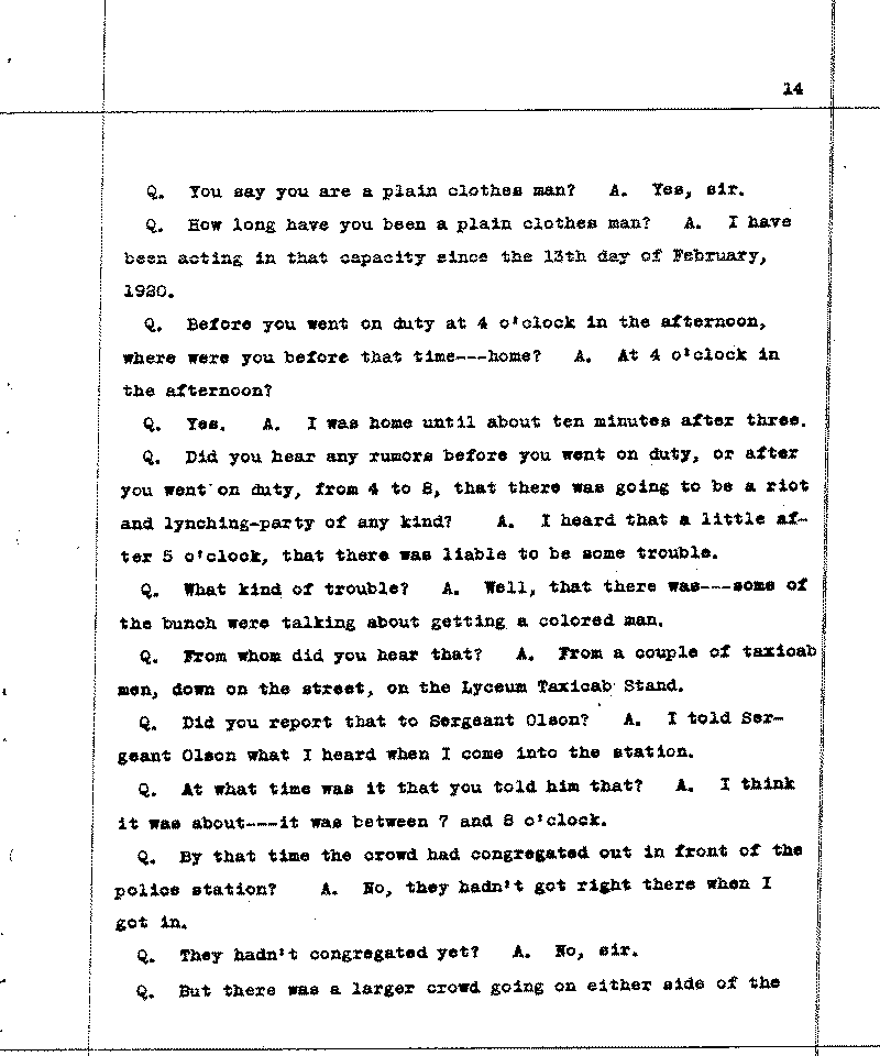 Investigation of the Lynching and Rioting on Tuesday night, June 15, 1920, at Duluth, Minnesota. Conducted by Adjutant General W. F. Rhinow.--Report(s) (gif)