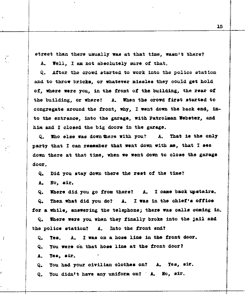 Investigation of the Lynching and Rioting on Tuesday night, June 15, 1920, at Duluth, Minnesota. Conducted by Adjutant General W. F. Rhinow.--Report(s) (gif)