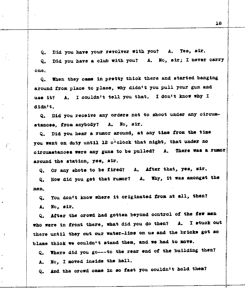 Investigation of the Lynching and Rioting on Tuesday night, June 15, 1920, at Duluth, Minnesota. Conducted by Adjutant General W. F. Rhinow.--Report(s) (gif)