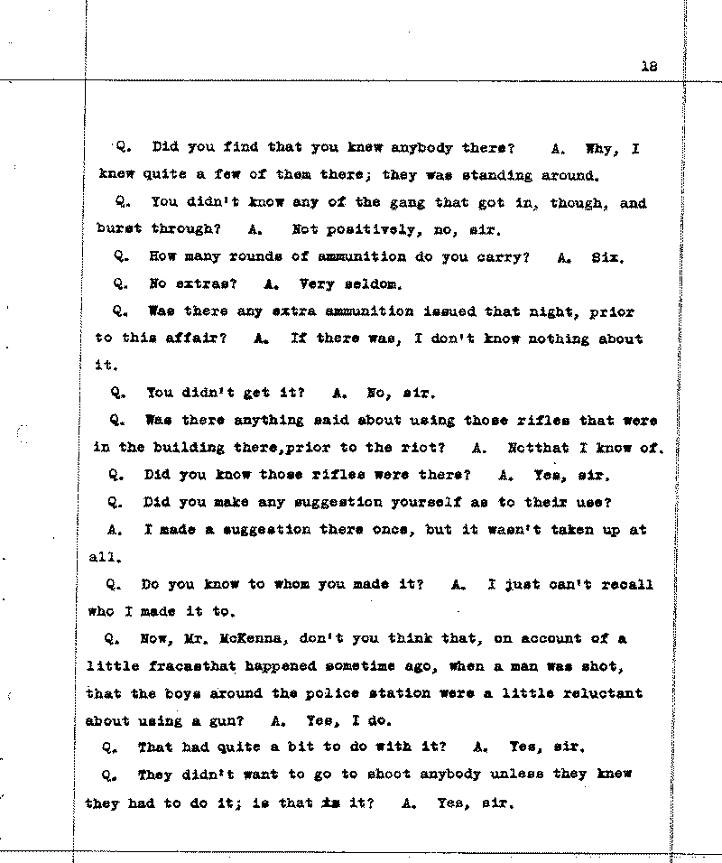 Investigation of the Lynching and Rioting on Tuesday night, June 15, 1920, at Duluth, Minnesota. Conducted by Adjutant General W. F. Rhinow.--Report(s) (gif)