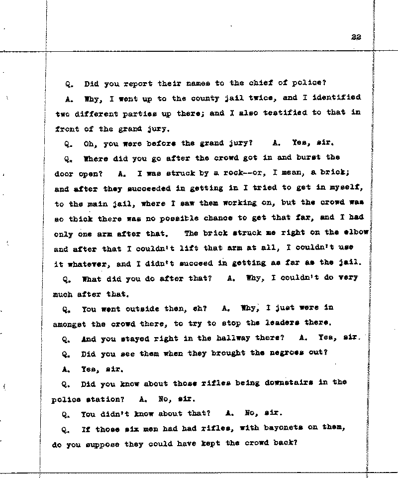 Investigation of the Lynching and Rioting on Tuesday night, June 15, 1920, at Duluth, Minnesota. Conducted by Adjutant General W. F. Rhinow.--Report(s) (gif)