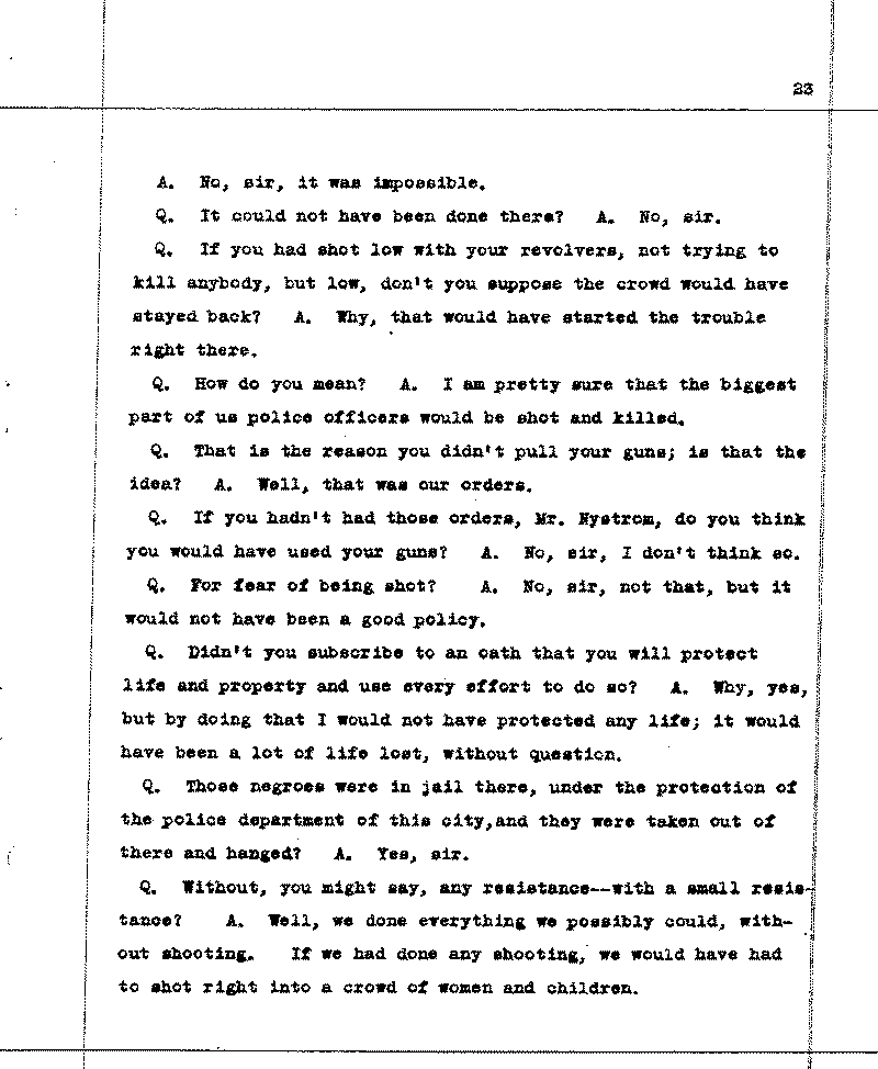 Investigation of the Lynching and Rioting on Tuesday night, June 15, 1920, at Duluth, Minnesota. Conducted by Adjutant General W. F. Rhinow.--Report(s) (gif)
