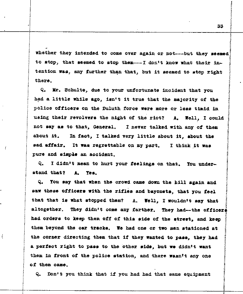 Investigation of the Lynching and Rioting on Tuesday night, June 15, 1920, at Duluth, Minnesota. Conducted by Adjutant General W. F. Rhinow.--Report(s) (gif)