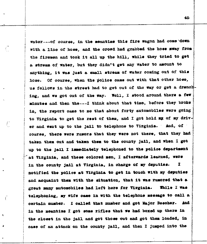 Investigation of the Lynching and Rioting on Tuesday night, June 15, 1920, at Duluth, Minnesota. Conducted by Adjutant General W. F. Rhinow.--Report(s) (gif)