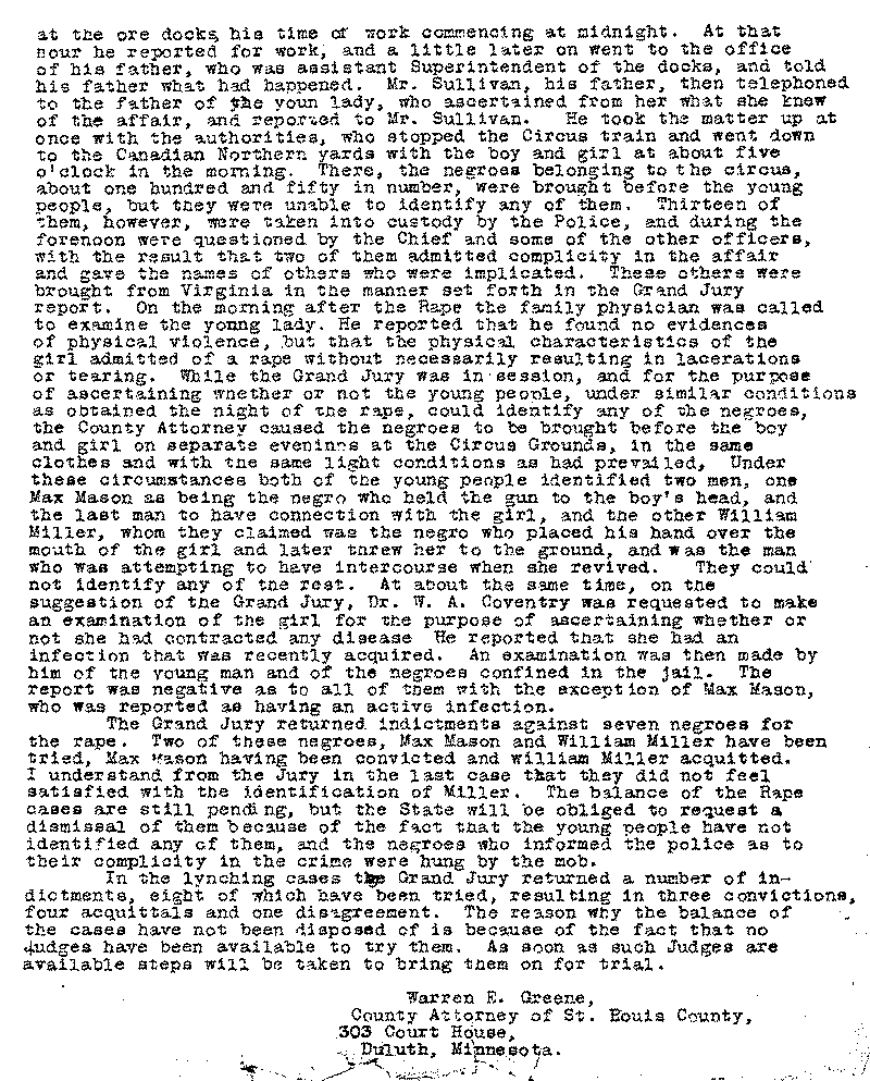 Supplementary Statement submitted to J. A. A. Burnquist by Warren E. Greene.--Correspondence (gif)