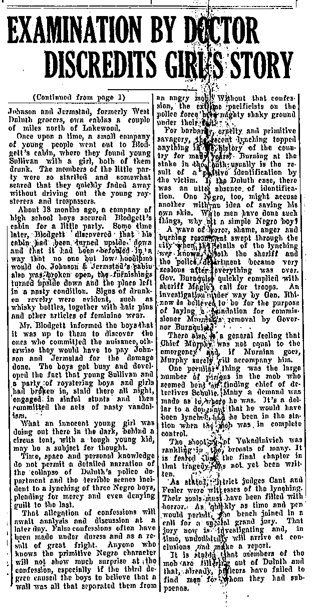 Negroes Did Not Rape Girl.--Newspaper(s) (gif)