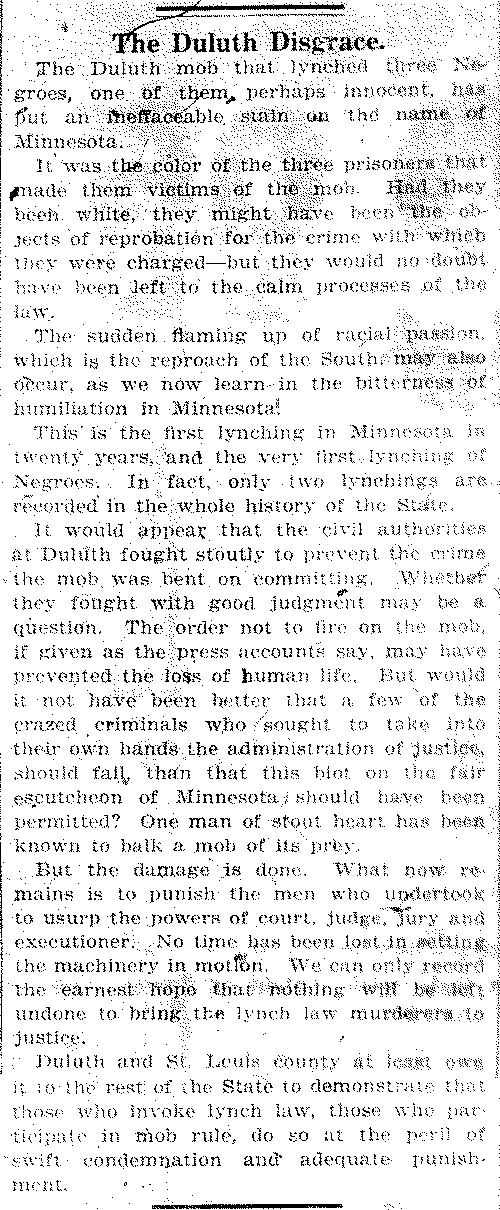 The Duluth Disgrace.