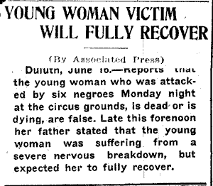 Young Woman Victim Will Fully Recover.