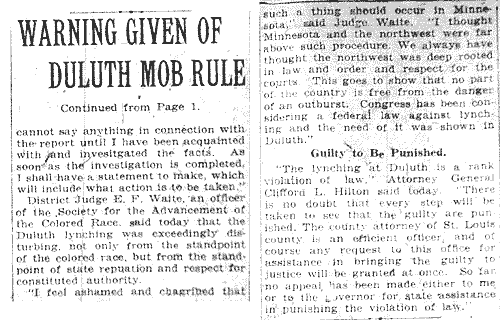 Warning Given to Snelling as Mob Started Trouble.--Newspaper(s) (gif)