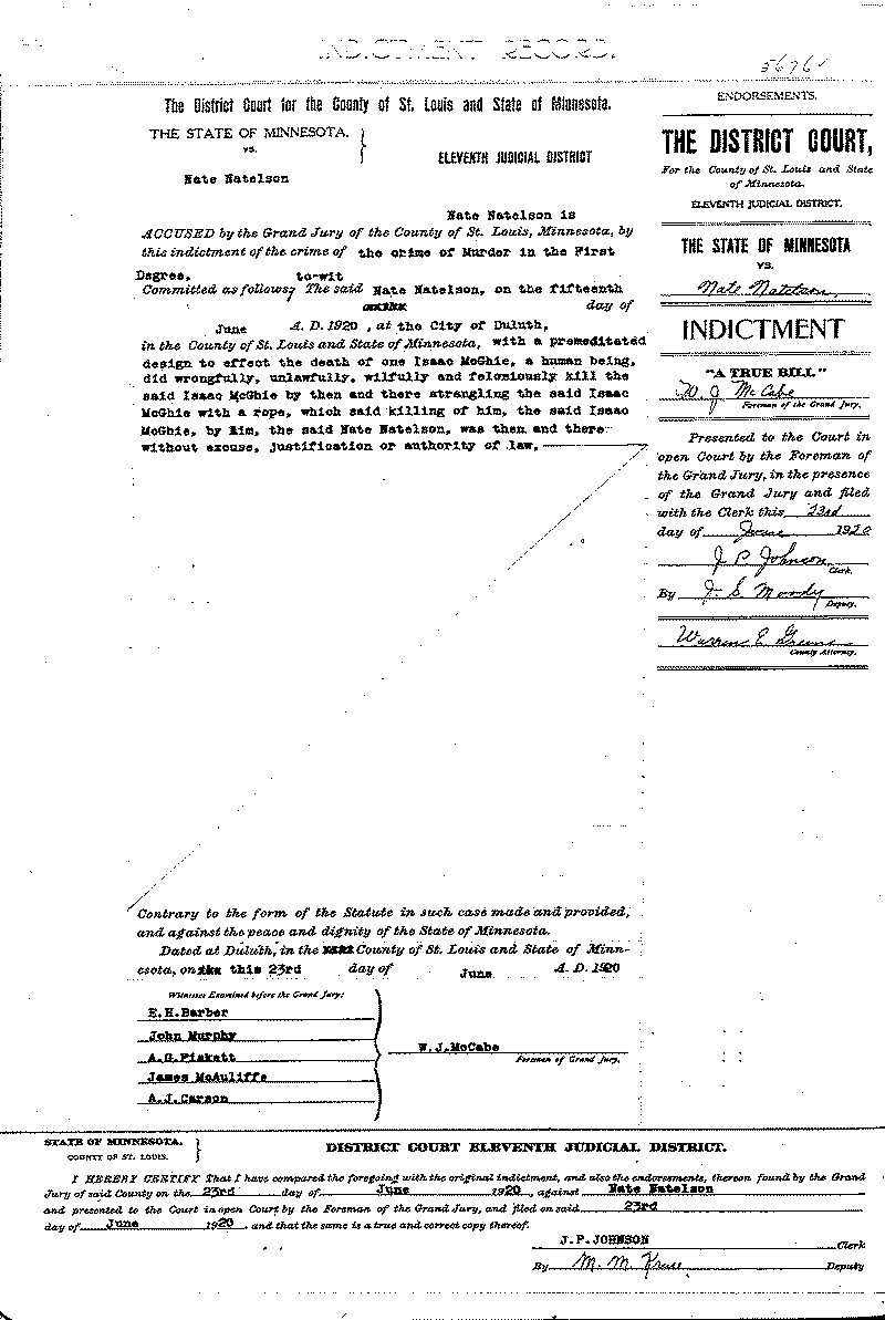 Nate Natelson  Case File No. 5676.  June-August 1920.